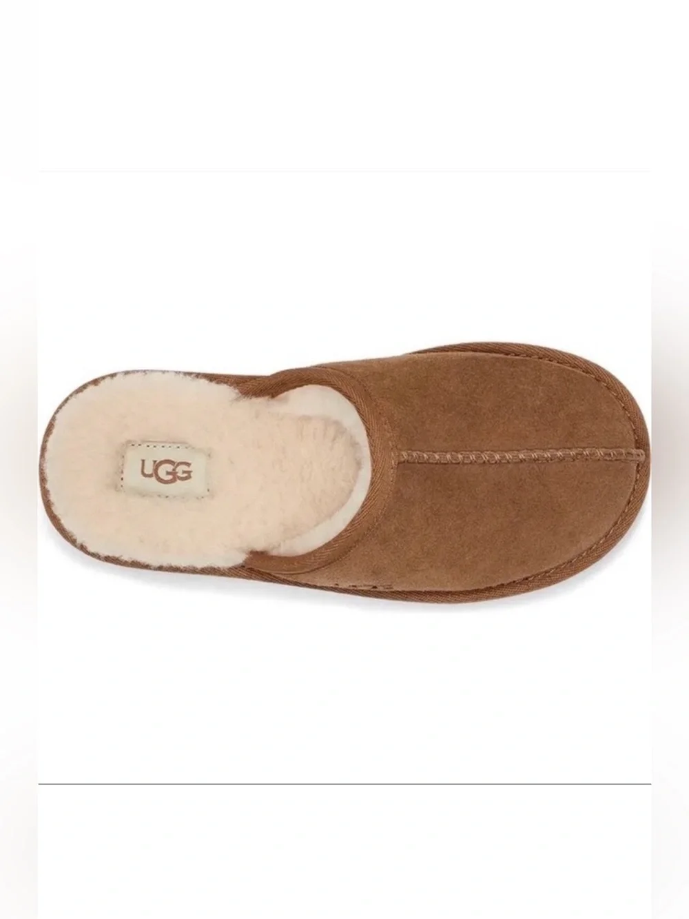 UGG Keegan Chestnut Suede Shearling Slide Slippers Kids 12M Cozy House Shoes